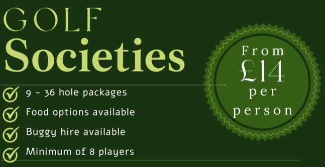 Golf Societies 2023 | 9-36 hole packages, food options, buggy hire available, 8 players